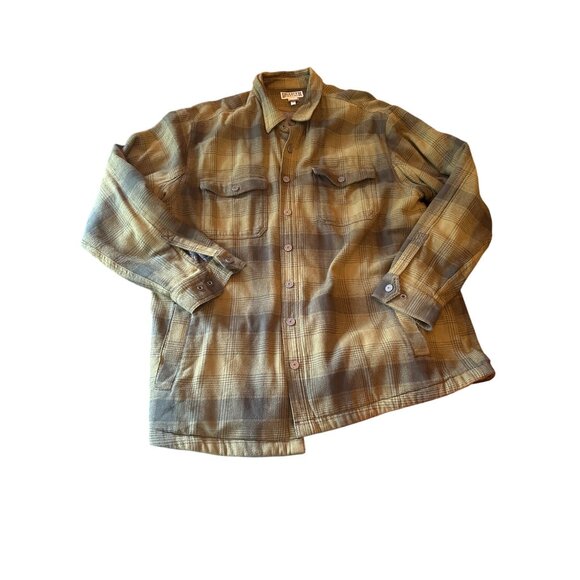 Duluth Trading Co 2XL Tall Plaid Flannel Shirt Jacket Fleece Lined Grunge Work - Picture 1 of 5